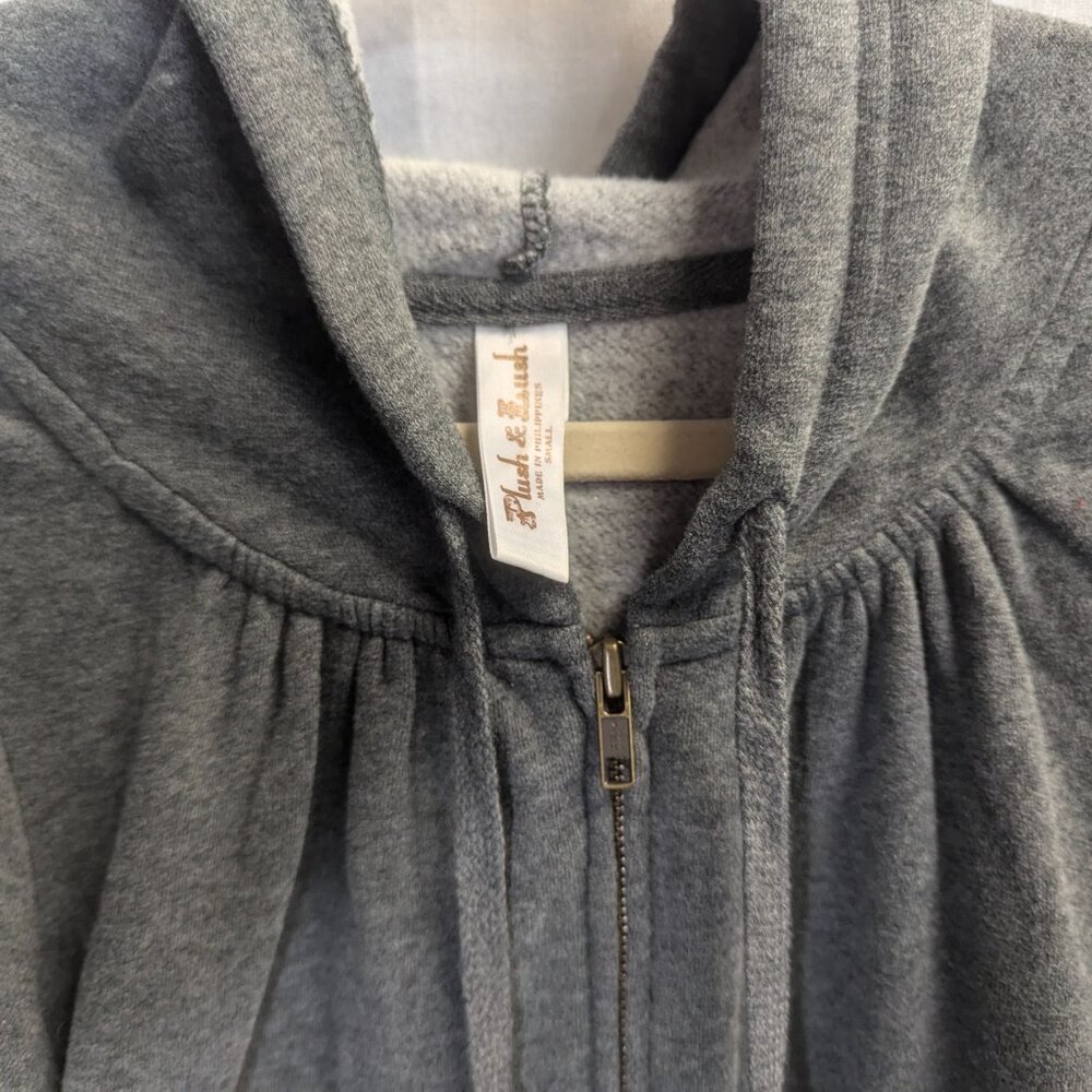 Victoria's Secret Plush & Lush Size Small Gray Sweat Jacket in Trench-Style - Picture 6 of 15